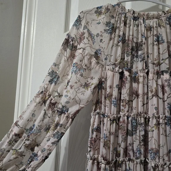NWT Nicola Bathie/Antonio Melani Claire Floral Chiffon Tiered Ruffle Midi Dress. - Picture 7 of 16